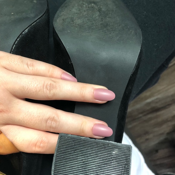 Black and chrome gold heels. - Picture 3 of 4